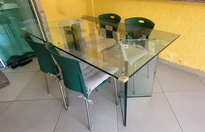 Mesa de vidro 6 lugares