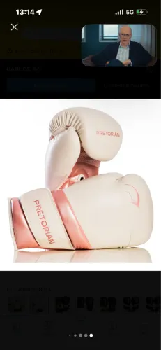 Luva Boxe Muay Thai Elite Profissional Pretorian + Bandagem Cor Branco/rosa 