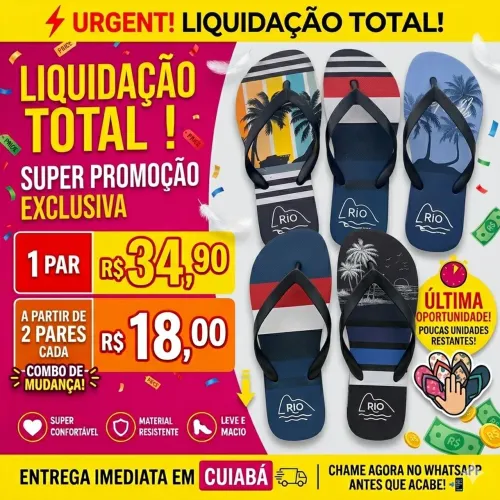 Chinelo Masculino estoque limitado 