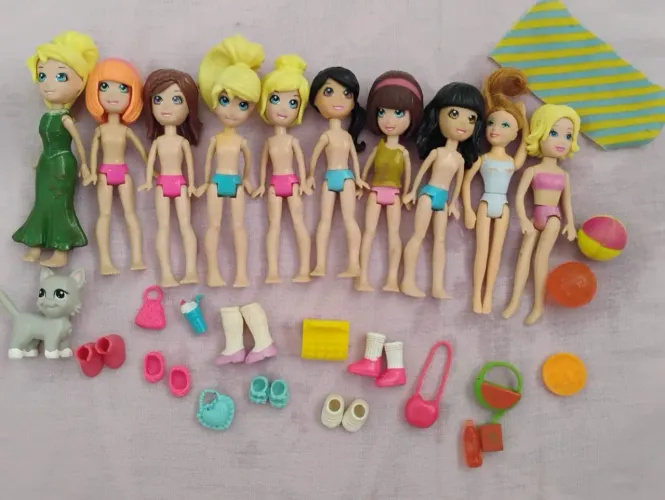 Lote de bonecas Polly Pocket e acessórios