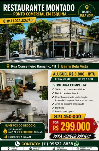 Aceito Permutas !!!Ótima oportunidade!!Restaurante Bela vista