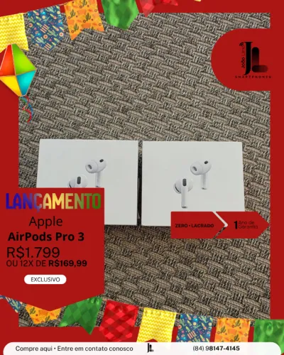 APPLE AIRPODS PRO 3, LACRADO, LANÇAMENTO!