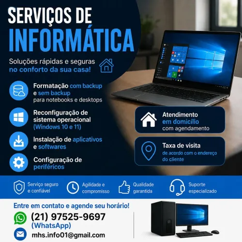 Formatação de Notebook e PC | Atendimento em Domicílio