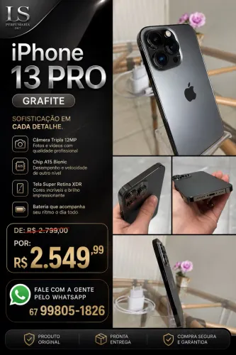 iPhone 13 Pro 256 GB 83% bateria Face ID Ok todo original