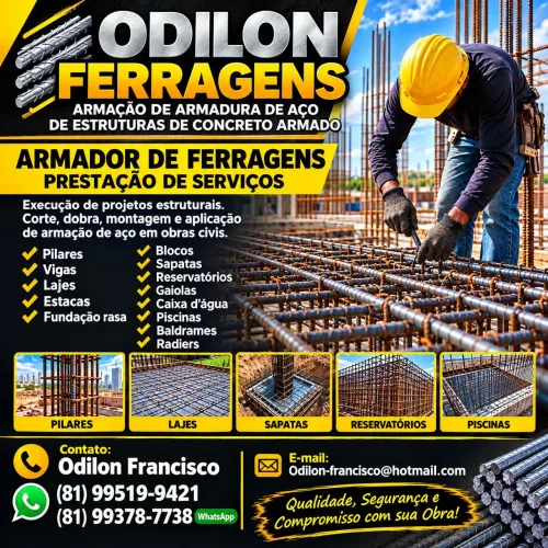 Armador de Ferragens na Construção Civil Empreitada
