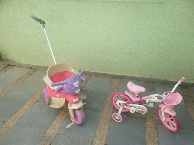 Bicicleta aro 12 Infantil Menina e Velotrol Infantil menina