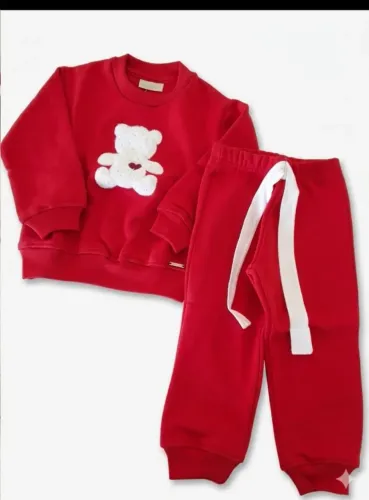 Conjunto Moletom Menina Vermelho - Novo