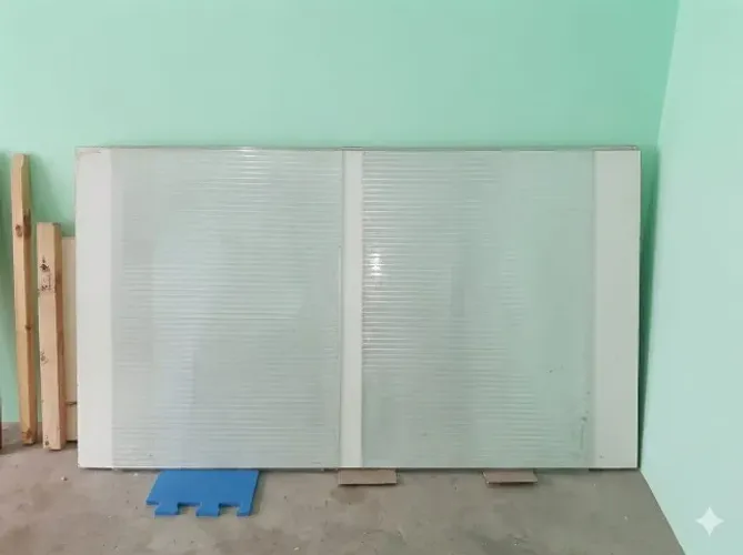 Duas Placas de Vidro Canelado 3mm (R$140 as duas) - Novas (85cm x 1,22m) R$150 as duas