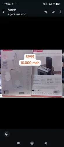 Carregador portátil 10.000 mah