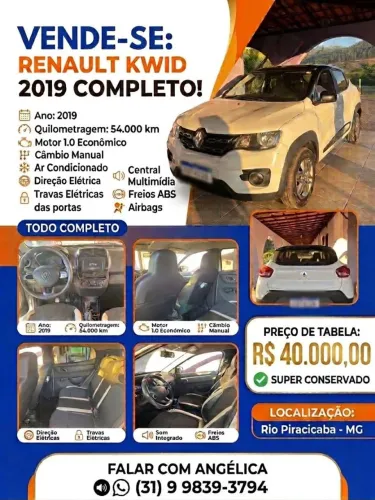 Renault Kwid Intense 1.0 Flex 12V 5P Mec. 2020
