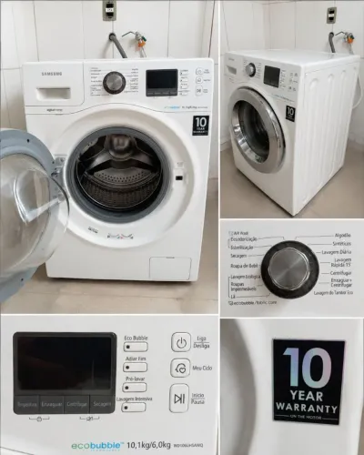 Samsung Lava e Seca EcoBubble WD106UHSAWQ (10,1 kg / 6 kg).