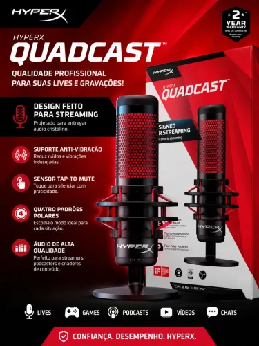Microfone hyperx quadcast profissional 