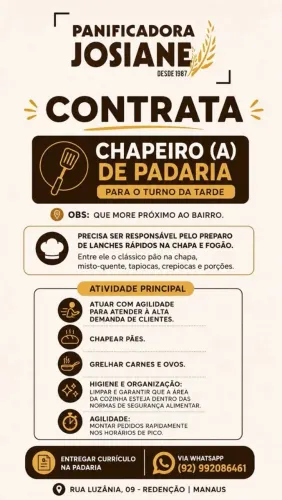 Precisa-se de Chapeira(o)