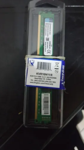 Memoria ram Kingston KVR16N11/8 -8GB DIMM DDR3 1600Mhz 1.5V
