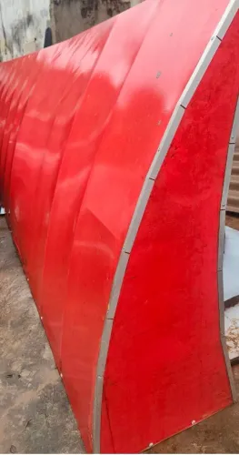 Toldo de lona vermelho- 650 x 1,50 