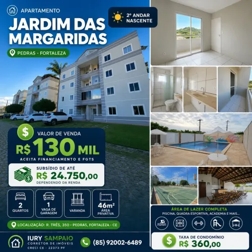 Jardim das Margaridas - 2 quartos - Pedras - Fortaleza