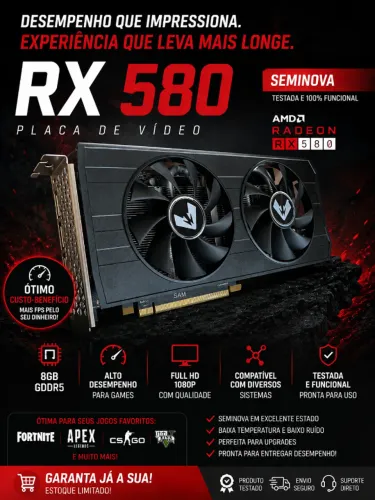Placa de Video RX 580 SUPER NOVA