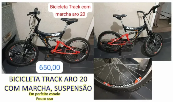 Bicicleta Aro 20 com marcha e suspensão