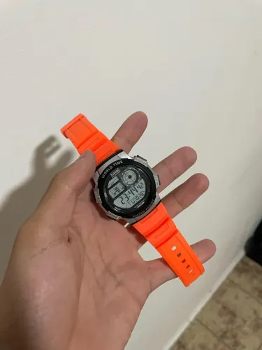 Relógio Digital Xufeng Esportivo Pulseira Laranja