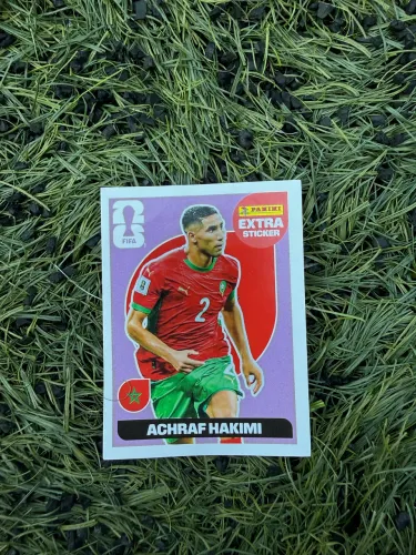 Figurinha Extra Sticker Achraf Hakimi Roxa / Lilás - Copa do Mundo 2026 Panini