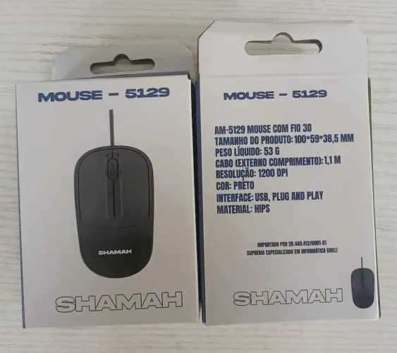 Mouse USB com fio