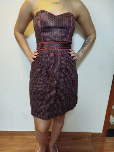 vestido aquamar tomara que caia estampado