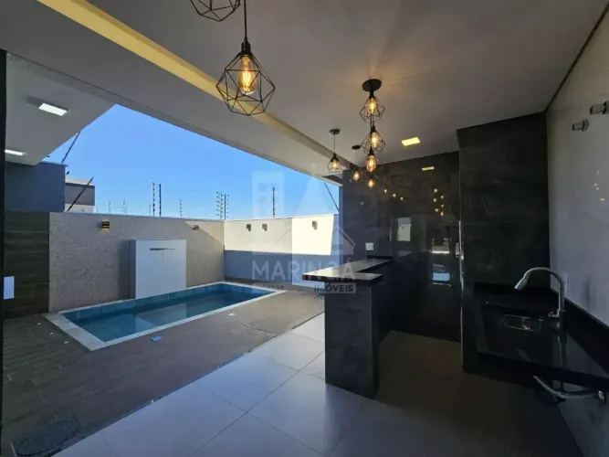 Casa NOVA com PISCINA para venda, 3 quartos sendo 1 suíte com closet, Jardim Espanha, Mari