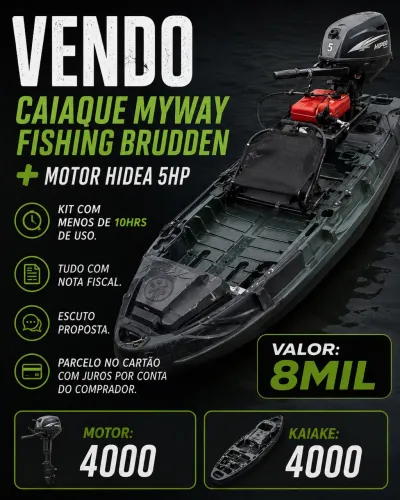 Caiaque MyWay Fishing Brudden + motor Hidea 5hp