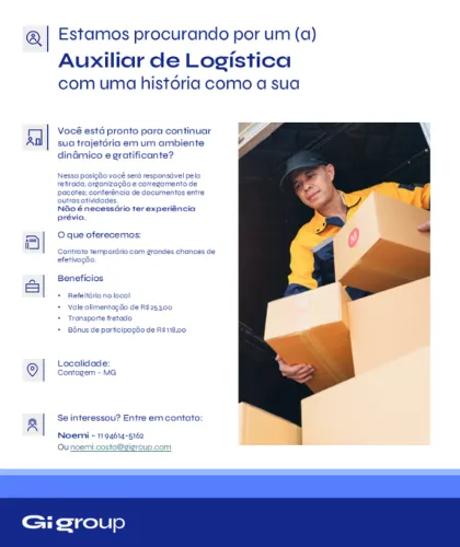 Auxiliar de Logística | Contagem/MG