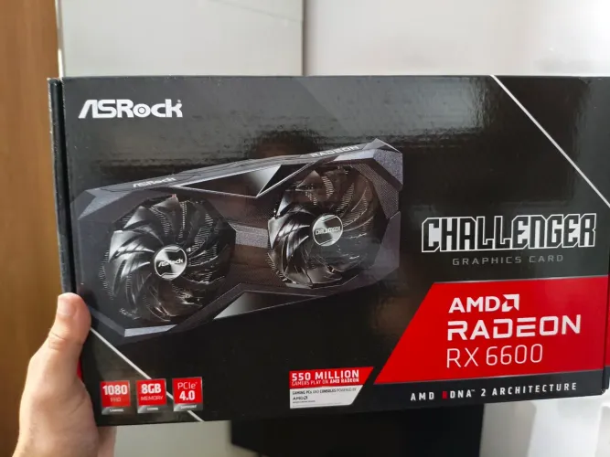 Placa de Vídeo ASRock AMD Radeon RX 6600 Challenger 8GB - Completa na Caixa