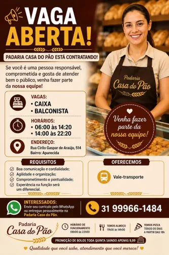 Atendente e caixa