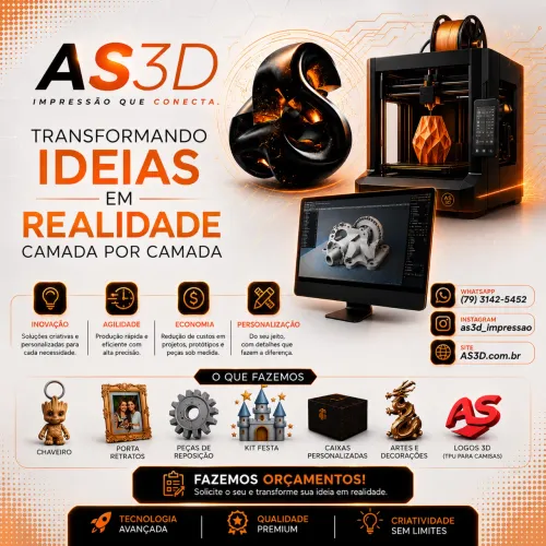 Serviços de Impressão 3D e Criador de Soluções Digitais.