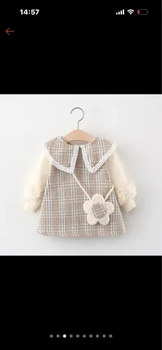 VESTIDO BEGE 6 A 9 MESES