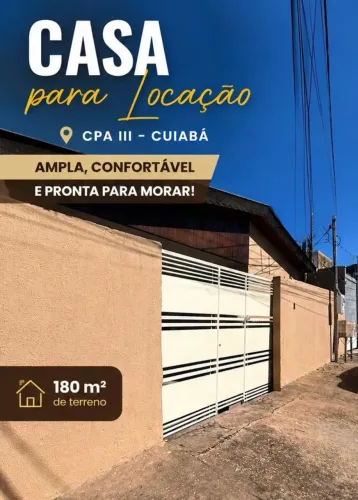 CASA PARA LOCAÇÃO CPA III Setor I | Cuiabá-MT