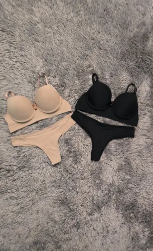 Kit 2 Conjuntos Lingerie Com Bojo Luxo Poliamida Premium