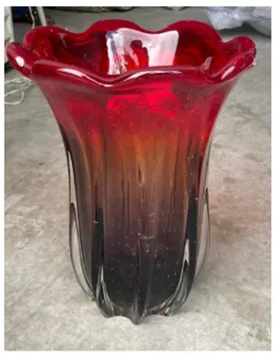 Vaso Murano - Degrade Vermelho grande