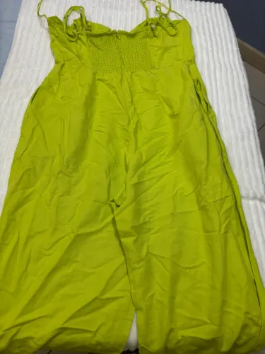 Macacão Longo Pantalona Hering Tam G Verde Lima Busto Estruturado com Lastex