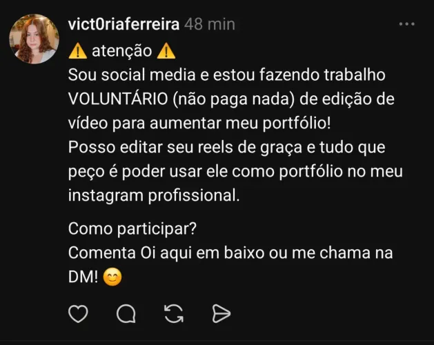 Edito seus vídeos de graça (trabalho voluntario)