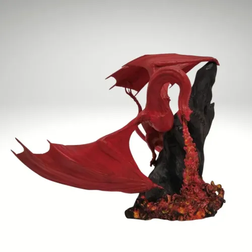 Dragão Vermelho Fantasia 3D Pintado à Mão