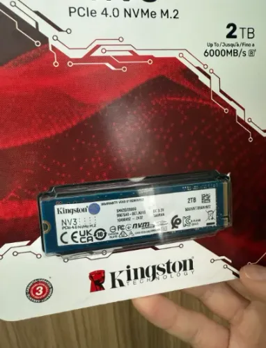 SSD Kingston NV3, 2TB, M.2 2280, PCIe 4.0 X4, NVMe, Leitura: 6000 MB/S, Gravação: 5000 MB