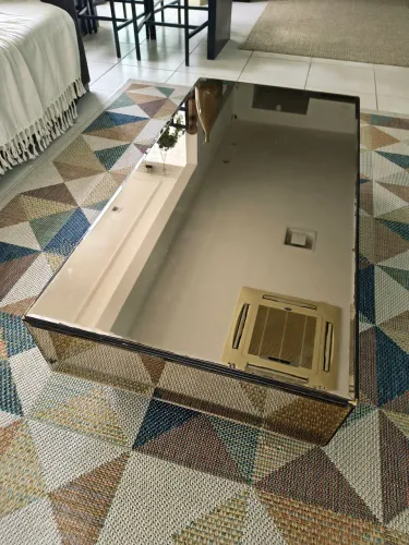 Mesa de Centro Espelhada Bronze (1,20m x 0,60m) - Design Sofisticado