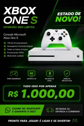 Xbox one S raro estado de  conservação 1TB