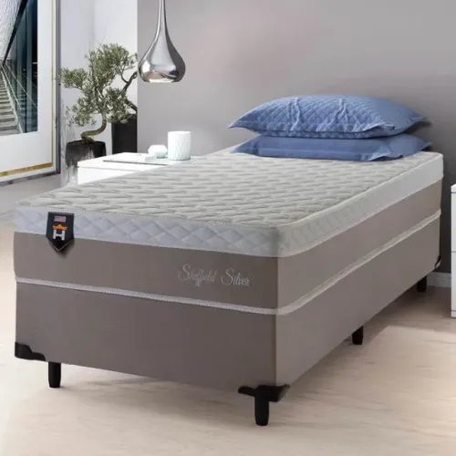 Cama box solteiro colchão embutido, cama completa pague na sua casa !!