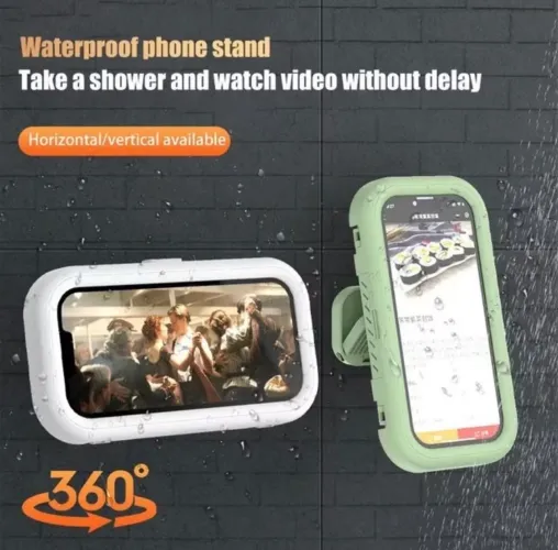 Capa à Prova Dágua para Telefone (Rotação de 360° + Suporte de Parede Adesivo)
