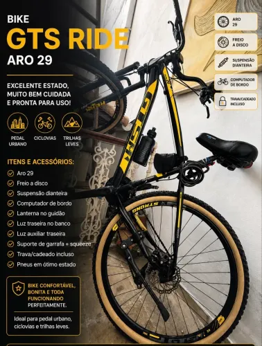 Bike GTS Ride 29 Q 18 - Muito Nova e Equipada