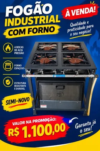 Fogão industrial com forno 