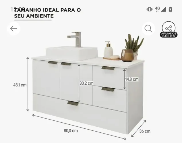 Vendo Gabinete para banheiro Novo