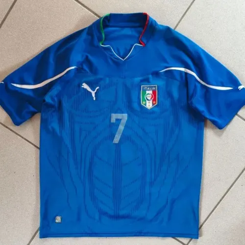 camisa original 2010 seleção itália azul puma tamanho m 2011 #7 bellini