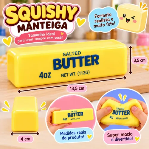 Squishy Barra Manteiga Butter Amarela