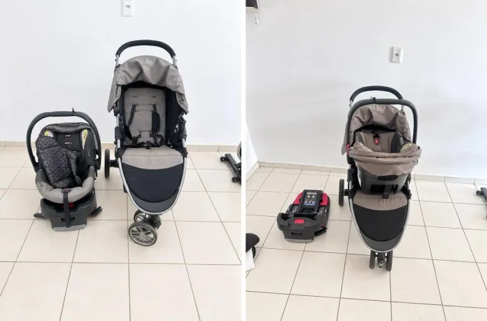 Carrinho e bebê conforto